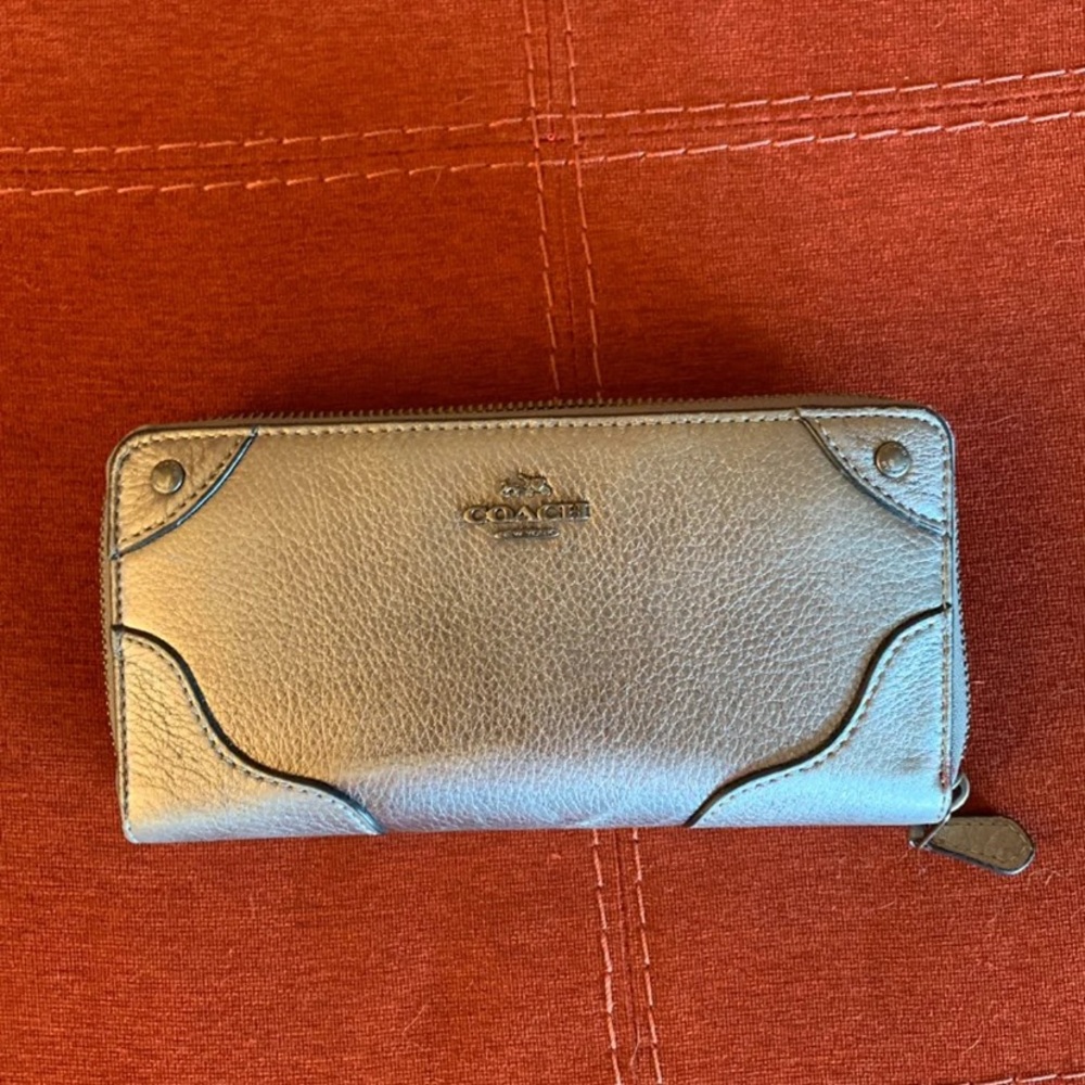 Silver coach wallet